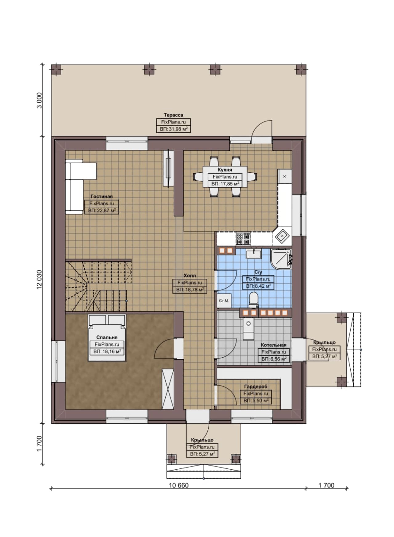 Планировка Двухэтажный дом F-6056
