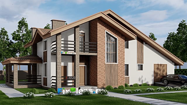 Одноэтажный дом с мансардой  F-10520