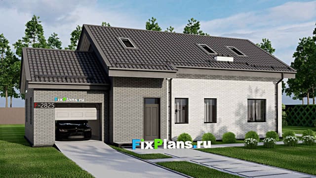 Одноэтажный дом с мансардой  F - 2825